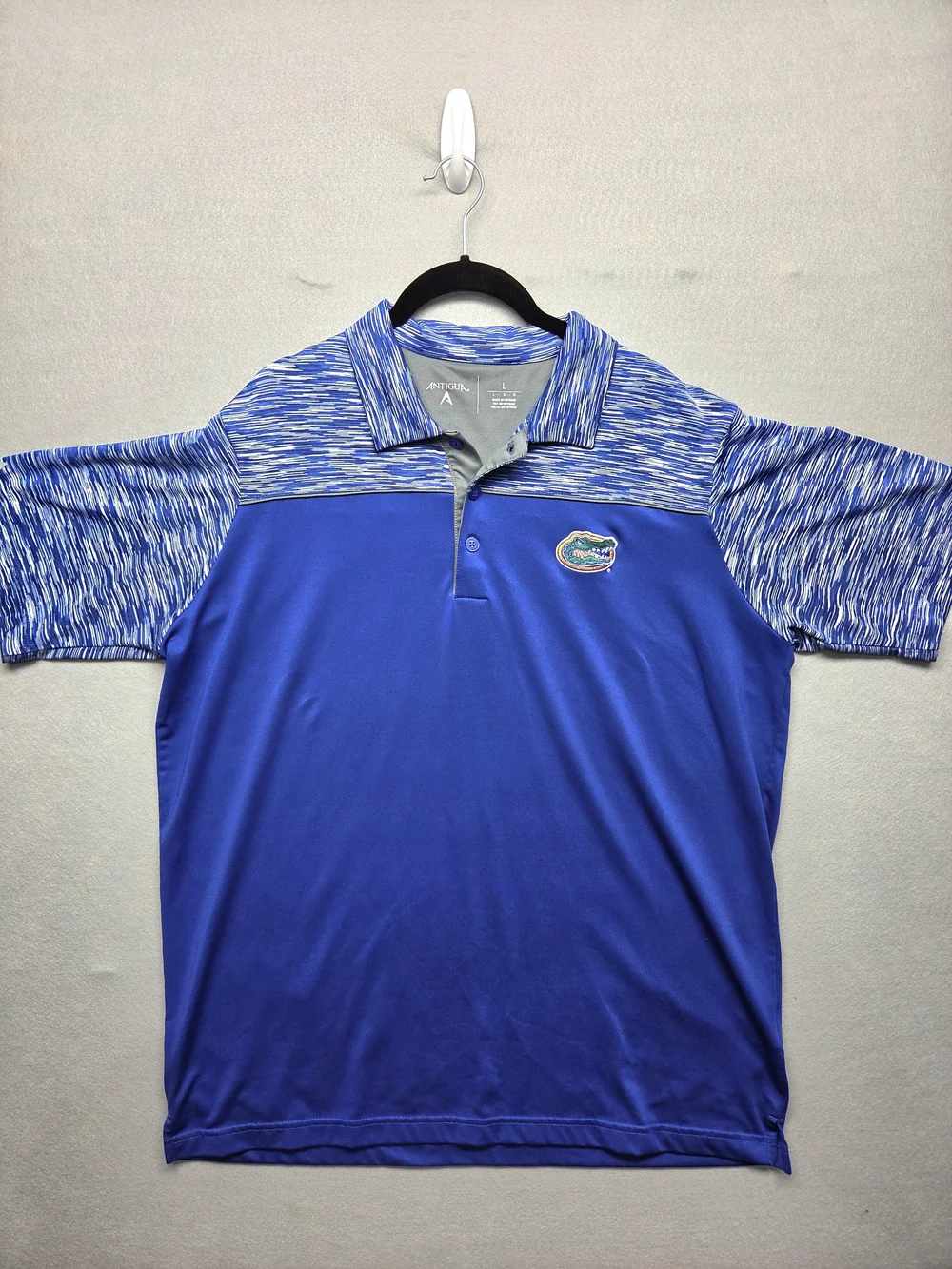 Antigua Florida Gators Blue/White Performance Polo Shirt Sz LG